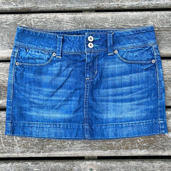 Dark Denim Mini Skirt - Picture 1 of 4